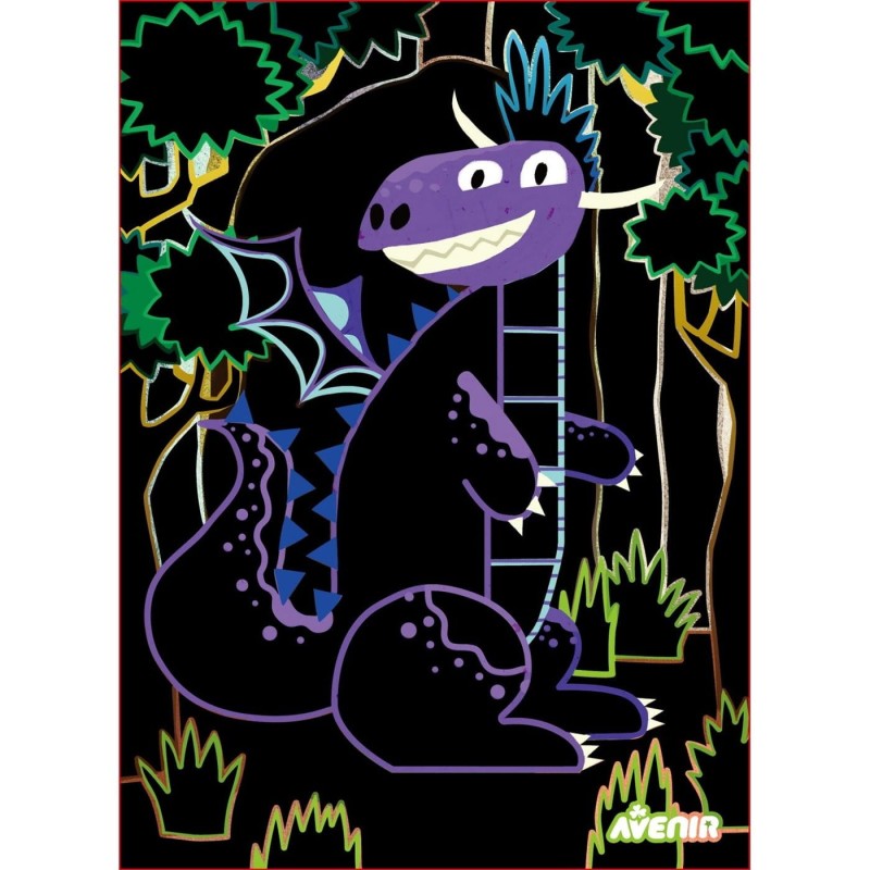 Kolorowe Wydrapywanki Smoki 4 szt. Scratch Art - Avenir