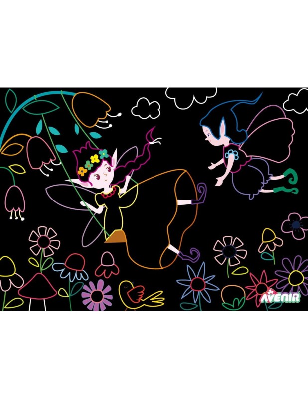 Kolorowe Wydrapywanki Elfy 4 szt. - Avenir