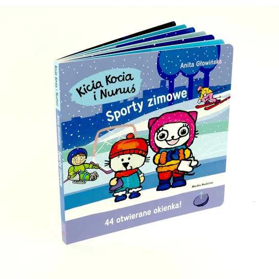 Kicia Kocia i Nunuś. Sporty zimowe. Książka z okienkami