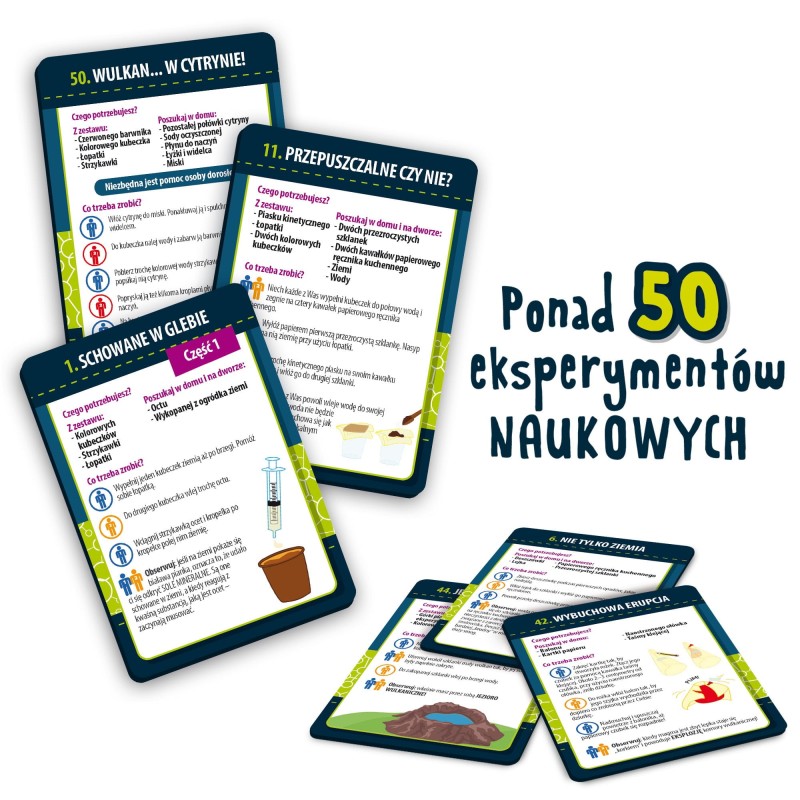 Wulkanologia 50+ Eksperymentów Naukowych dla Dzieci Geniusz - Lisciani