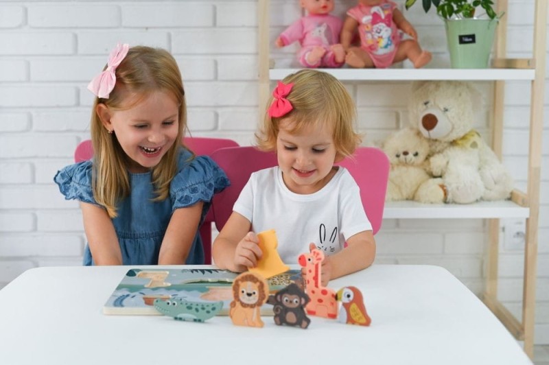 Sensoryczna Układanka Dotykowa Zwierzęta Safari Adam Toys