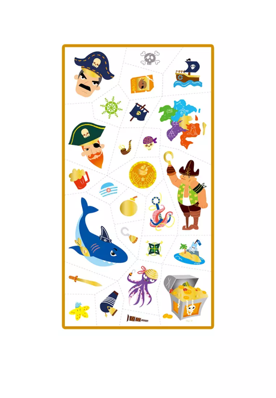 Tatuaże dla dzieci Piraci Błyszczące 52 szt. - Avenir