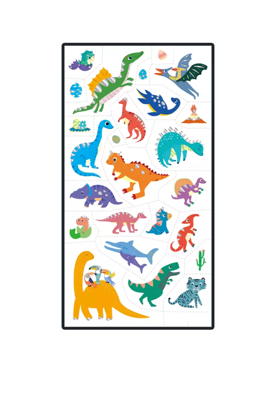 Tatuaże dla dzieci Dinozaury Błyszczące 52 szt. - Avenir