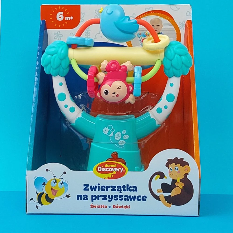 Zwierzątka na przyssawce Karuzela światło dźwięk - Dumel