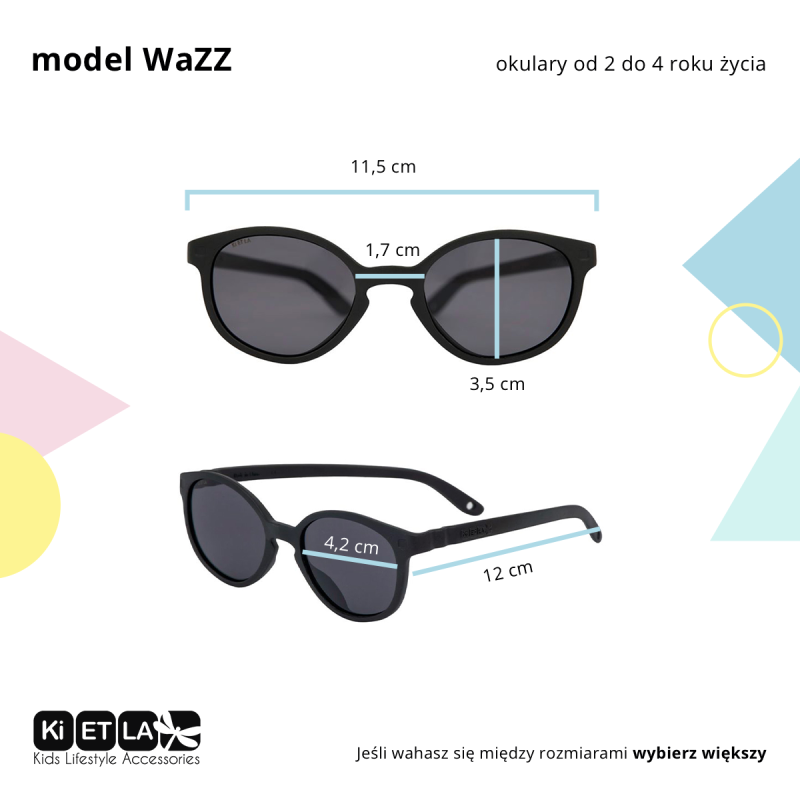 Okulary przeciwsłoneczne dla dzieci 2-4 lata różowe WaZZ KI ET LA
