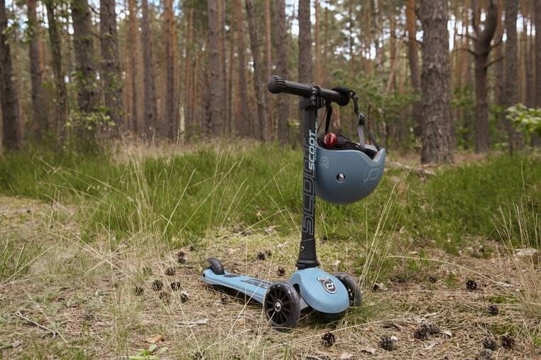 Kask rowerowy dla dzieci z Lampką LED na hulajnogę i rower S-M od 3 lat Steel Scoot & Ride