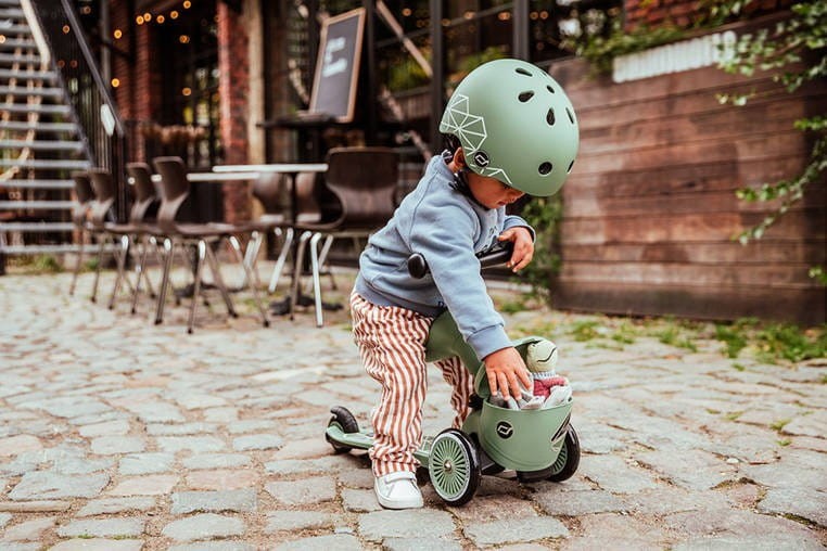 Hulajnoga Jeździk 2w1 z zamykanym schowkiem Highwaykick 1 Lifestyle Green Lines Scoot & Ride