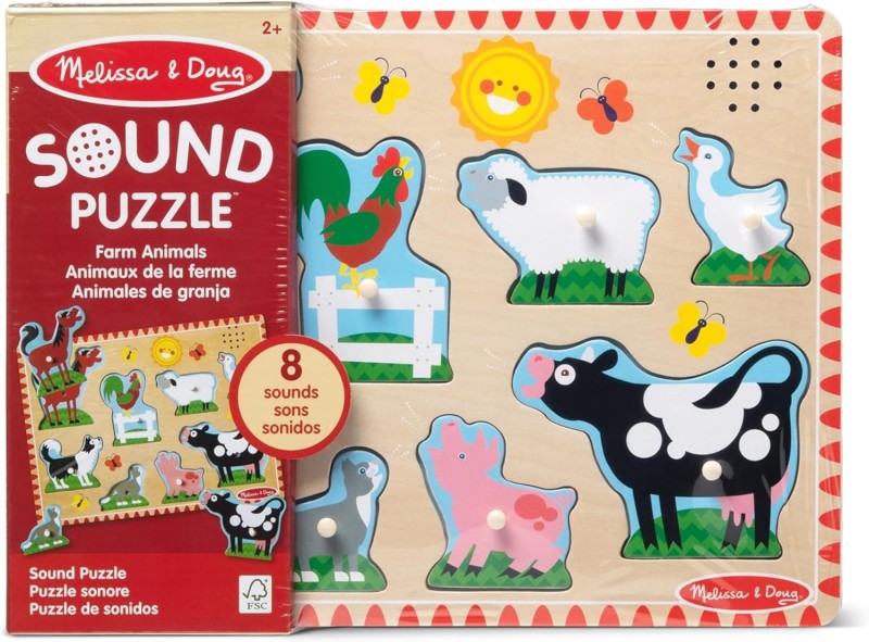 Puzzle z odgłosami zwierząt Farma Melissa & Doug