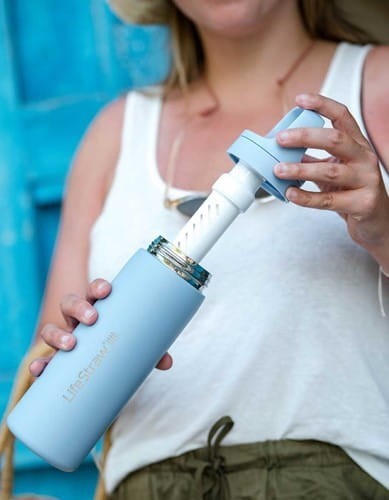LifeStraw termiczna butelka ze stali nierdzewnej z filtrem membranowo-węglowym 0,5l Provence Purple
