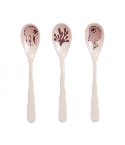 Komplet 3 Łyżeczki dla dzieci Sea Róż - Done by Deer