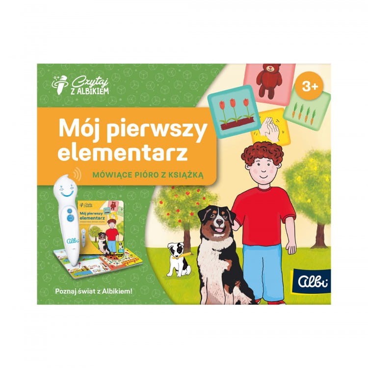 Mój pierwszy elementarz zestaw pióro Albik i Interaktywna Książka Czytaj z Albikiem