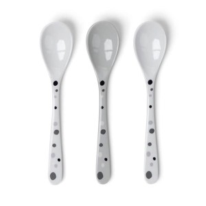 Komplet 3 Łyżeczki dla dzieci Dots Szare - Done by Deer