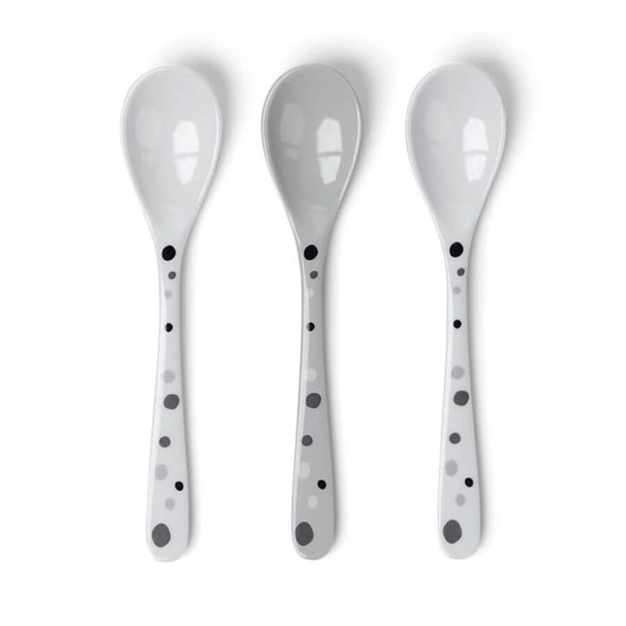 Komplet 3 Łyżeczki dla dzieci Dots Szare - Done by Deer