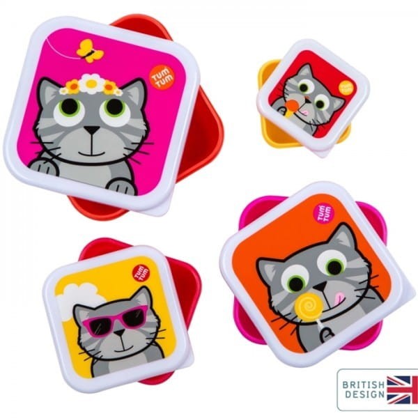 Pudełka 4 Pojemniki na Przekąski Kotek - Tum Tum