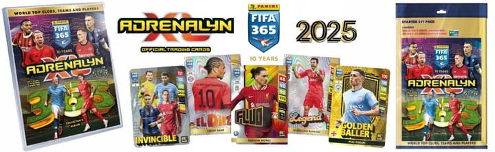 PANINI FIFA 365 ADRENALYN XL 2025 Album piłkarski Mega zestaw startowy