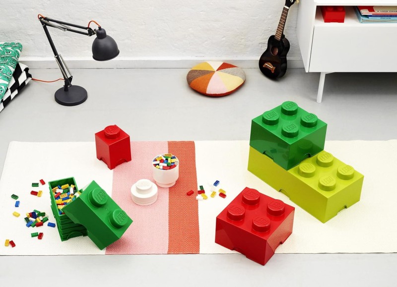 Lego pudełko klocek żółty, lunchbox, piórnik, pojemnik