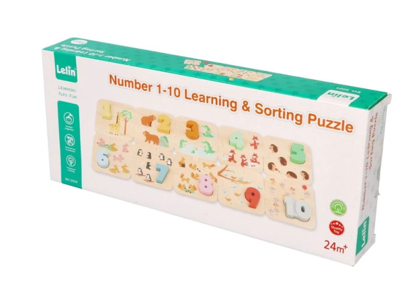 Nauka liczenia puzzle 3D zwierzęta Lelin