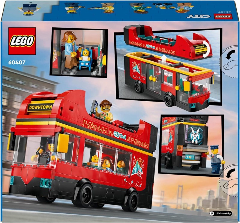 Czerwony, piętrowy autokar Lego 60407
