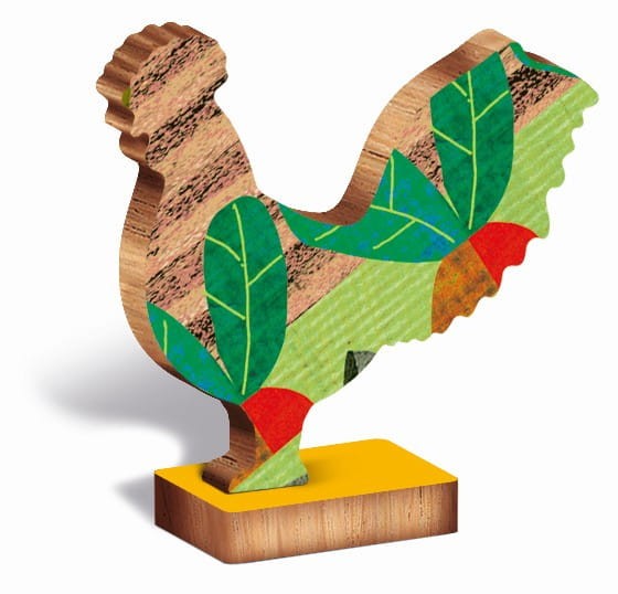 Puzzle w kształcie kury drewniane farma 48 el. Ludattica