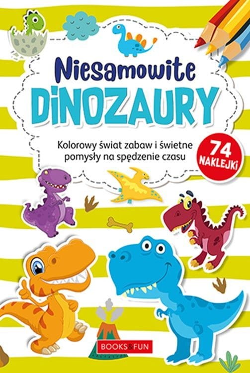 Kolorowanka z naklejkami Dinozaury - 74 naklejki