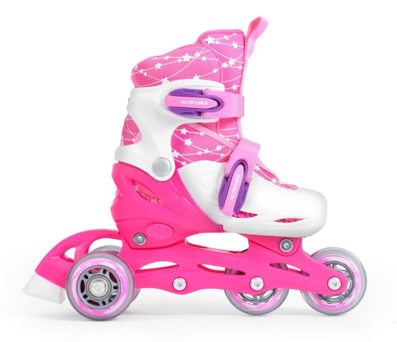 Wrotko - rolki LED rozmiar 30-33, kask, ochraniacze, plecak SMJ sport