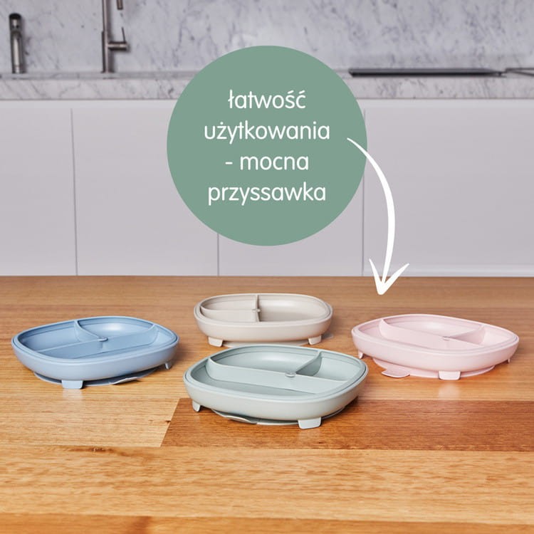 b.box talerzyk z przyssawką, przegródką 2w1 błękitny