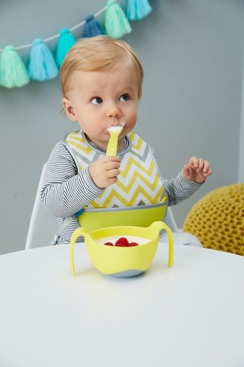 B.box - kubek niewysypek ze słomką 3w1 Bowl + straw żółty