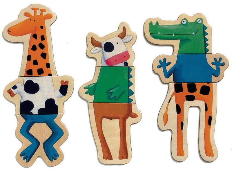 Puzzle magnetyczne Szalone Zwierzątka - Djeco