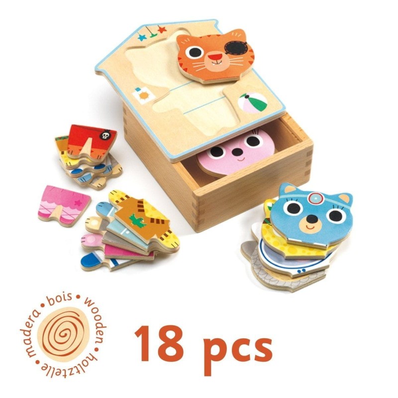 Drewniana Układanka Puzzle w Pudełku - Djeco