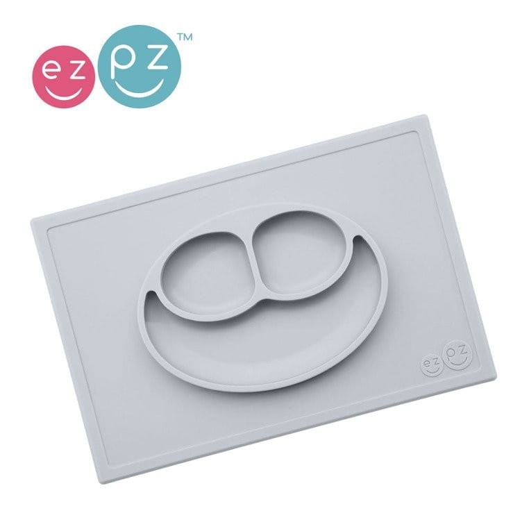 Silikonowy Talerzyk 2w1 Happy Mat Szary - ezpz