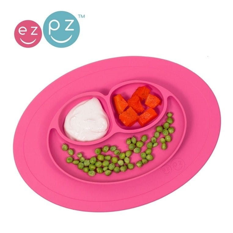 Silikonowy Talerzyk Podkładka 2w1 Różowy Mini Mat - ezpz