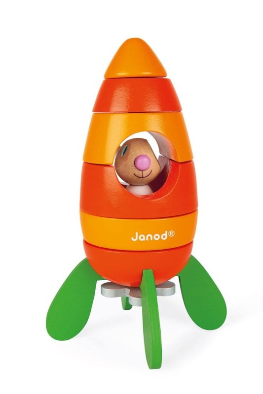Rakieta Drewniana Magnetyczna Marchewka - Janod