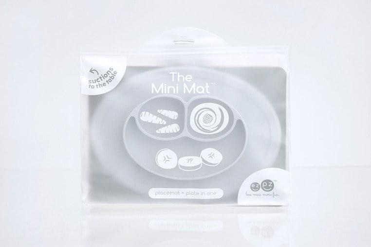 Silikonowy Talerzyk 2w1 Pastelowy Szary Mini Mat - ezpz