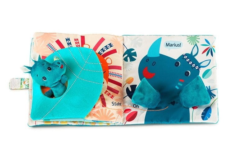 Miękka Książeczka Aktywizująca z Przytulanką Nosorożec Marius - Lilliputiens