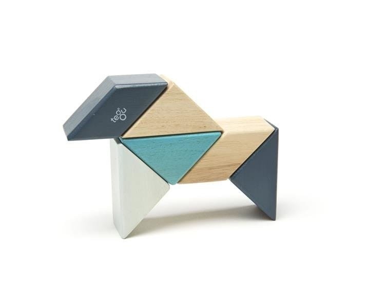 Drewniane klocki magnetyczne Prism Pocket Pouch Blues - Tegu