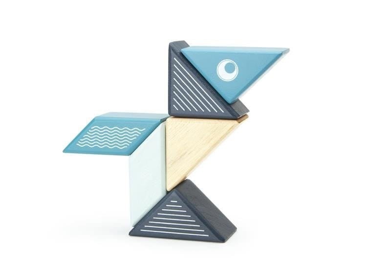 Drewniane klocki magnetyczne Travel Pals Wieloryb - Tegu
