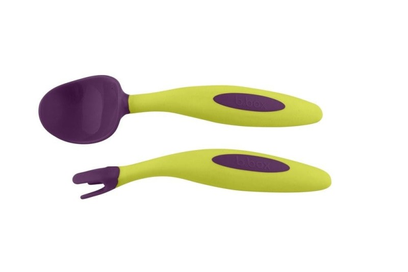 B.box - pierwsze sztućce do nauki jedzenia Toddler cutlery set fiolet