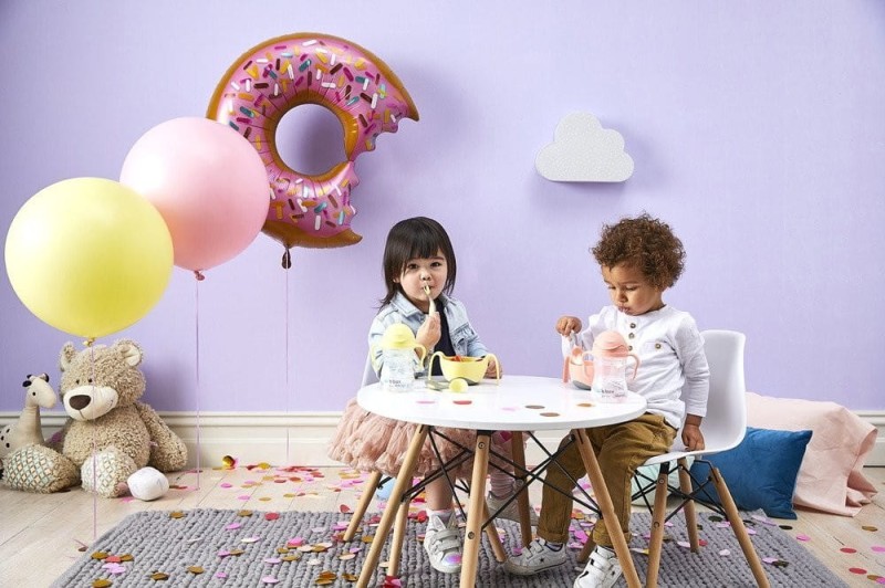 NOWY innowacyjny bidon ze słomką, kubek niekapek Gelato Boysenberry, - B.box