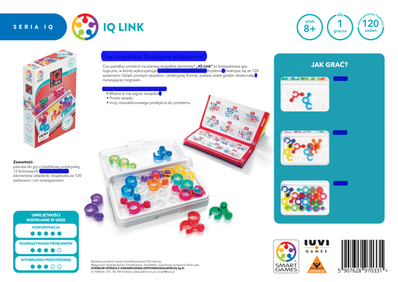 Gra logiczna dla dzieci 8+ IQ Link - Smart Games
