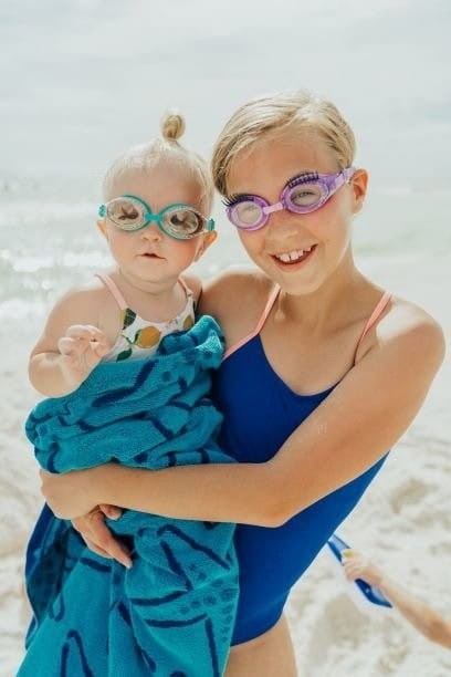 Okularki do pływania fioletowe Rzęsy - Bling2O