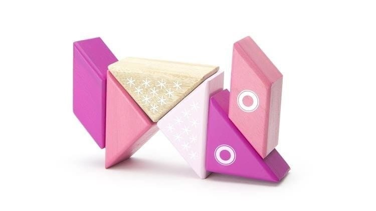 Drewniane klocki magnetyczne Travel Pals Różowy Kot - Tegu