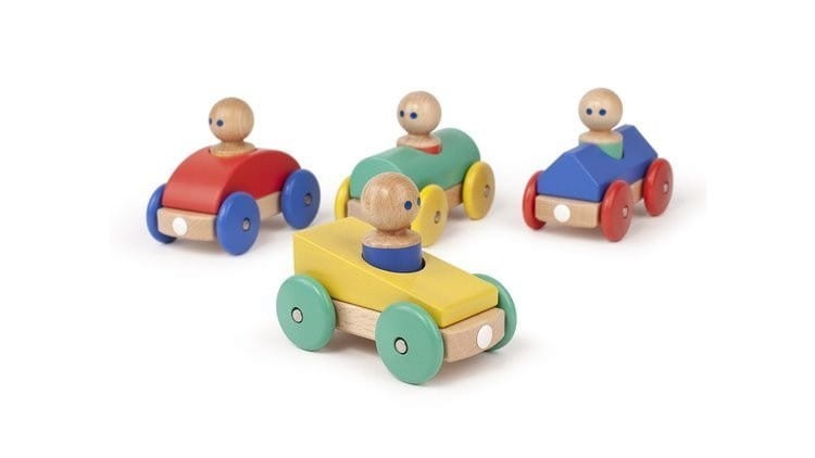 Drewniane klocki magnetyczne BABY & TODDLER Żółte Auto - TEGU