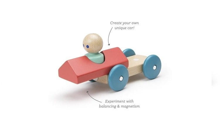 Drewniane klocki magnetyczne BABY & TODDLER Czerwona Wyścigówka - TEGU