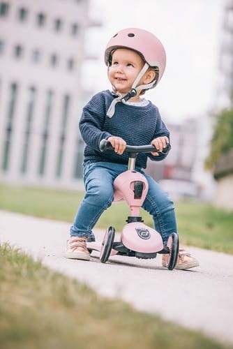 Ultralekki Kask Ochronny z Lampką LED na Hulajnogę i Rower  dzieci +3 lata Rose - Scoot & Ride