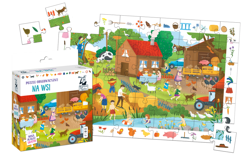 Puzzle obserwacyjne 54 el. Na wsi. Kapitan Nauka