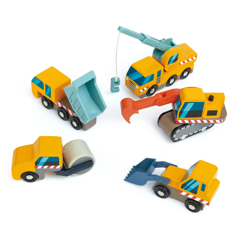 Drewniane pojazdy budowlane - Tender Leaf Toys