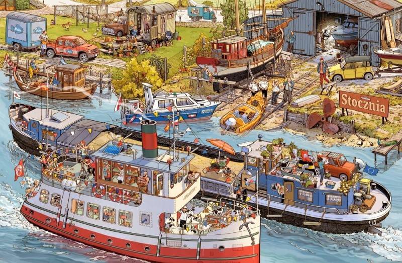 Statki, łodzie, motorówki - wielkoformatowa książka obrazkowa picturebook