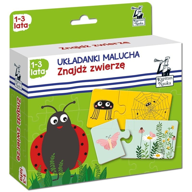 Puzzle dwuelementowe Układanki malucha. Znajdź zwierzę - Kapitan Nauka