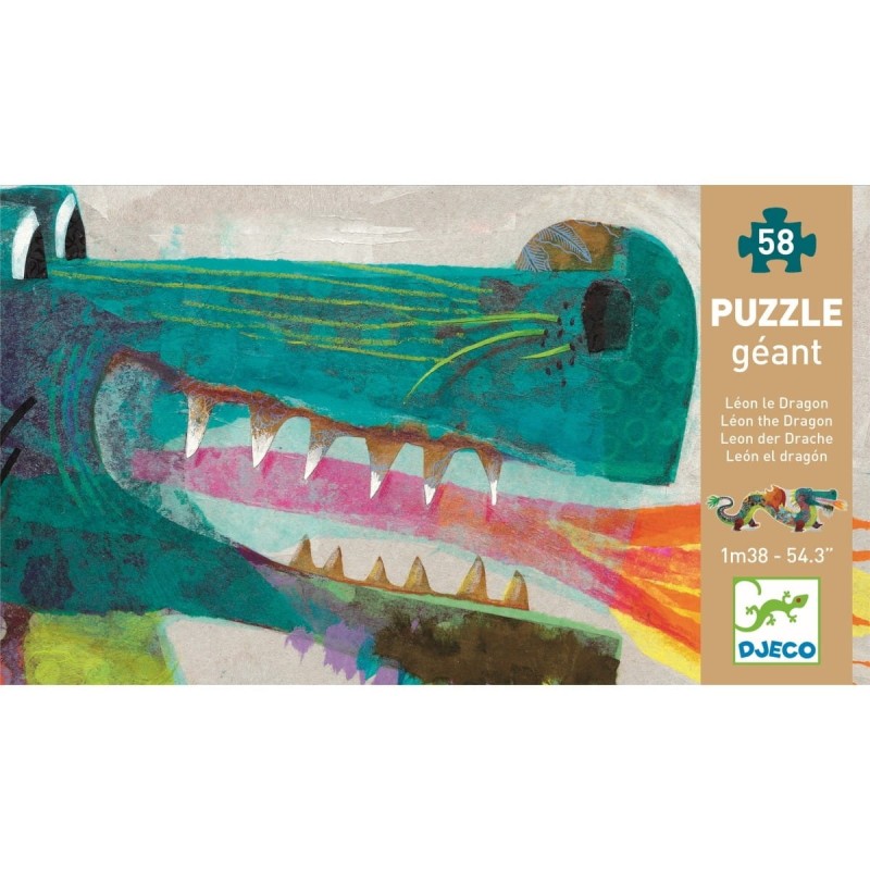 Puzzle kształty Smok Leon 58 el. - Djeco