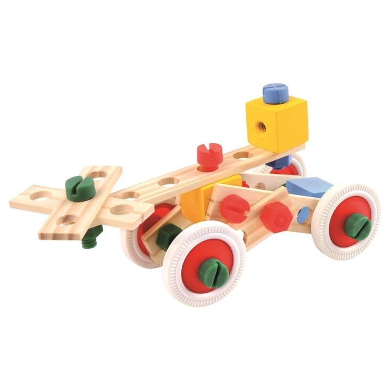 Drewniany zestaw konstruktora 120 elementów - Bino